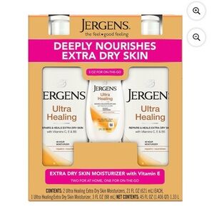 NEW Jergens Ultra Healing Extra Dry Moisturizer 3 Set